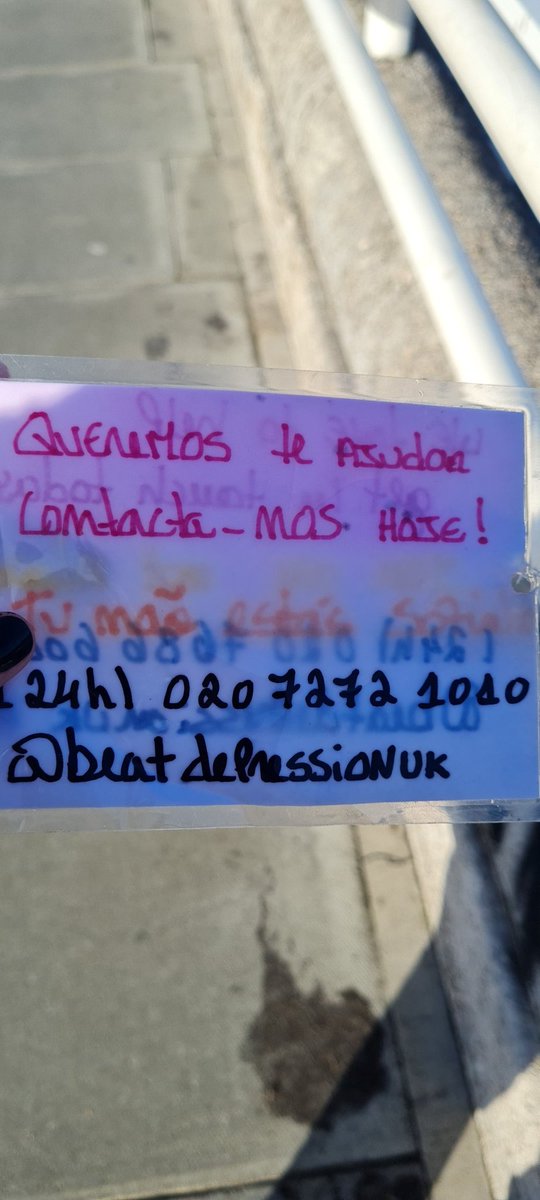 If you see notes with this phone number (020 7272 1010), take them down - this is NOT a suicide hotline, it's a religious cult (UCKG) preying on people at their lowest point.