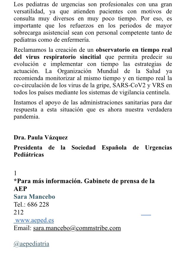❗️Comunicado de la SEUP ante el incremento del volumen asistencial en las urgencias pediátricas:
 
👉 Algunas unidades de Urgencias atienden hasta un 40% más de casos que antes de la pandemia.

👉 Son necesarios planes de contingencia para paliar los retrasos en la asistencia.