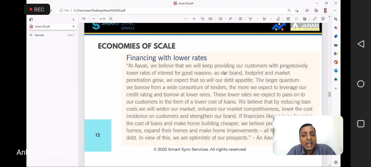 Peer comparison from lenders.
Aavas passing benifits..
Reward to the customer 
Financing lower rates. Quality asset @ias_summit @JAINAM_BROKING #IASummit2020 @SmartSyncServ