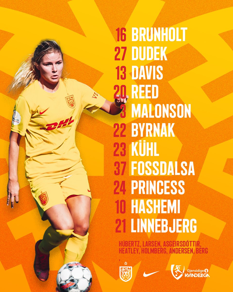 FCNordsjaelland's tweet photo. Vores startopstilling i Thy 🔥🟡🔴
#kvindeliga #FCTFCN https://t.co/L8SShqa9Et