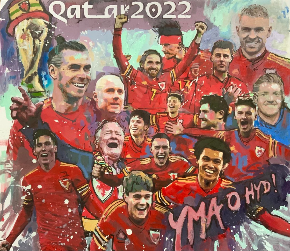 "Yma o Hyd !" - Meirion Jones.
A limited edition of prints is being produced now. DM for more info. Onwards!
"Yma o Hyd !" - Meirion Jones.
Nifer cyfyngedig o brints yn cael eu gwneud. Halwch neges am fanylion. #Ymaohyd #garethbale #bendavies #joeallen #aaronramsey #joeledley