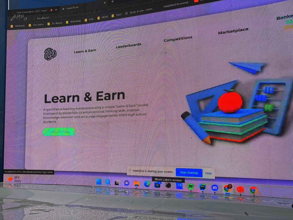 GEN22OnSloane's tweet photo. @BlockLabsZA is a gamified e-learning marketplace using a unique "Learn &amp; Earn" model that utilizes blockchain to encourage engagement in STEM high school learners, and for learners to finish courses their courses.
 
#GEWHack2022 #GEW2022 #TeamBlockLabs https://t.co/Mx7rN6zojB