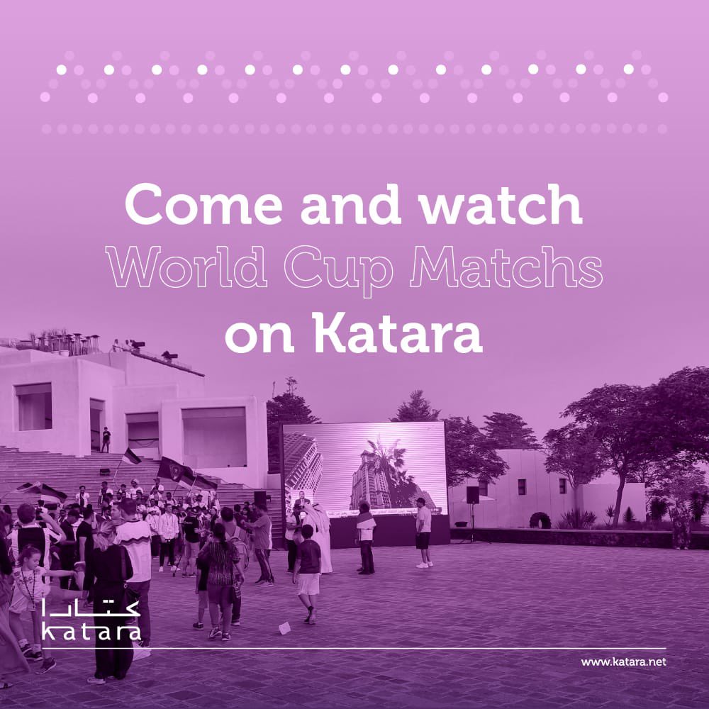 kataraqatar's tweet photo. Enjoy watching the matches of the #WorldCup #Qatar2022 in #Katara, through giant screens in front of #Sukar_Pasha Restaurant, & #Mamic Restaurant
#Happy_With_You
@Roadto2022Go
#FIFA #World_Cup #Qatar_2022
@fifaworldcup
#Qatar
#WorldcupQatar2022
#World_Cup_Qatar_2022 https://t.co/Ib8Mo38TWm