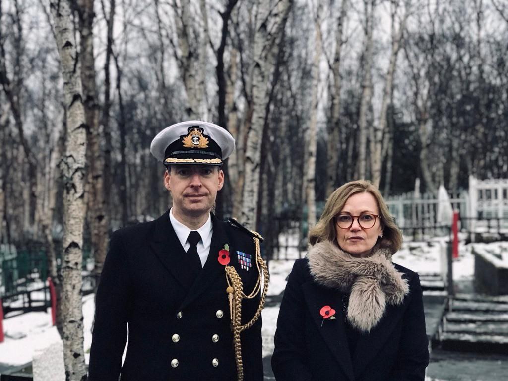 CWGC's tweet photo. Thank you to British Ambassador Deborah Bronnert and Military Attaché Adrian Coghill who recently visited our sites in Murmansk and Arkhangelsk in Russia.

@ukinrussia https://t.co/1vCVAo3S54