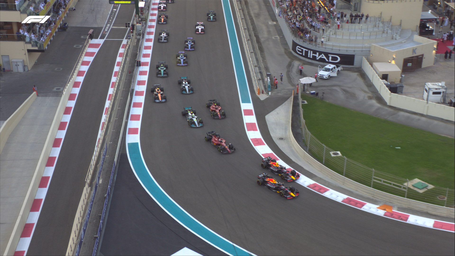 Verstappen, Perez, Abu Dhabi Grand Prix race start