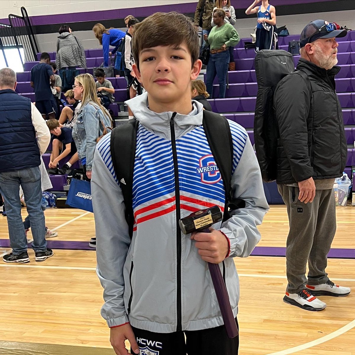 mattingram63's tweet photo. Most Outstanding Wrestler was 8th grader Mattox High. Not only is Mattox UNDEFEATED thus far in his CMS career, he is a straight-A student. CMS Team results - 1 Sat. tournament =1 overall Champions trophy-After ‘pool play’ wins, our grapplers downed McCallie 61-30, in the finals. https://t.co/ObT7PSpK5P