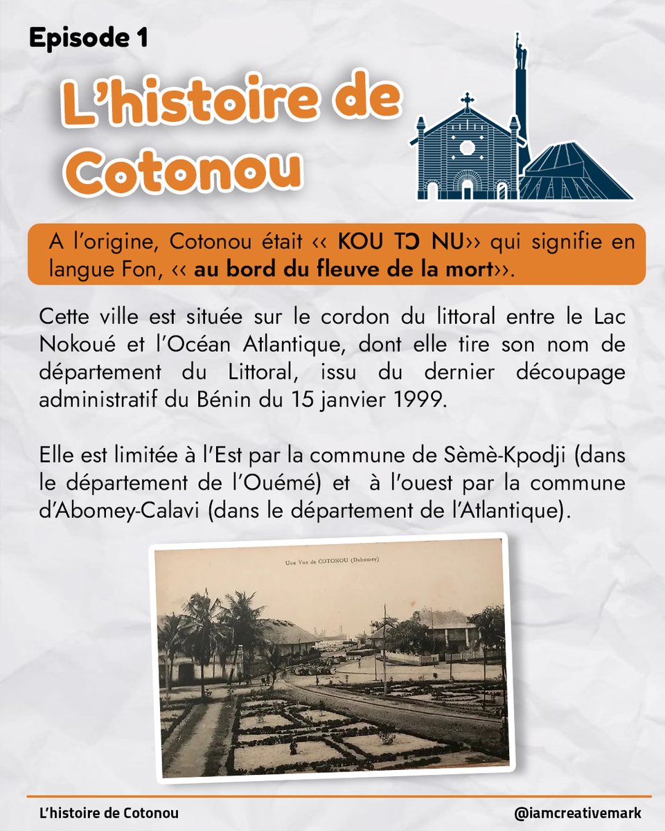 YannMervyn's tweet photo. 1/2 
L'histoire de la Ville de Cotonou...
Quelle anecdocte pouvez-vous nous raconter en plus? N'hésitez-pas à donner vos avis sur la publication et à retweeter surtout! https://t.co/iM8HkMvG4L