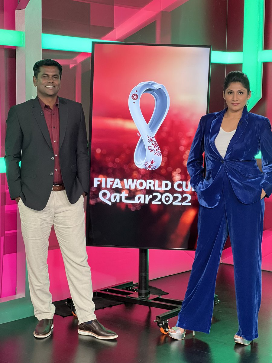vijayan04's tweet photo. All set to kick start the most prestigious tournament in the world @FIFAWorldCup .This is the first time I am covering the World Cup along with this big talented team.super exiting to be a part of the shows and commentary at @Sports18 . Watch us on @JioCinema https://t.co/CrT1zURbD0