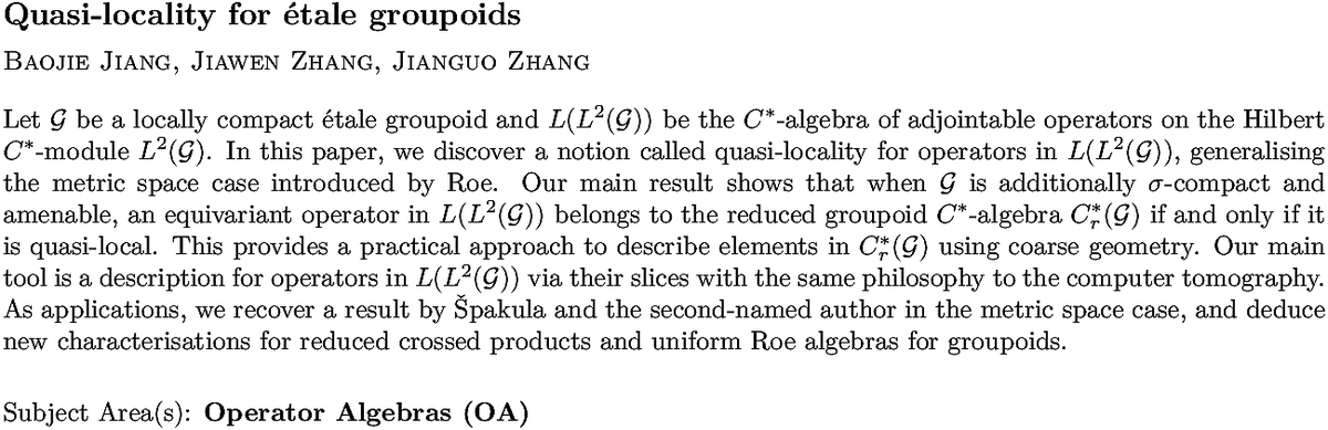 arxiv.org/abs/2211.09428…
B Jiang et. al.
Quasi-locality for étale groupoids