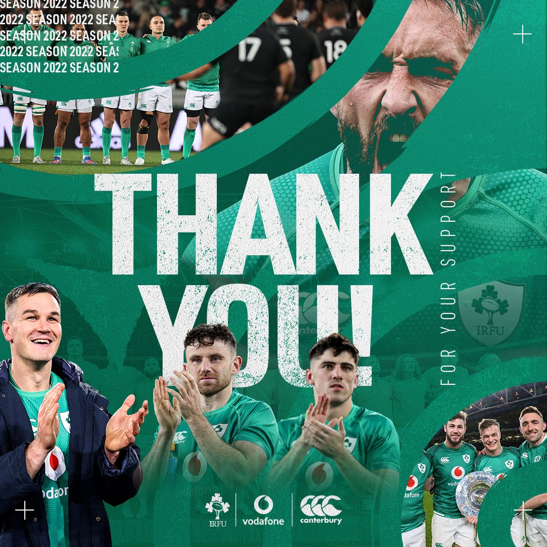 IrishRugby's tweet photo. It has been a season to remember! 💚

Thank you for your incredible support, we can't wait to do it all again in 2023! 

#TeamOfUs | #IrishRugby https://t.co/LC1ZALtTKr