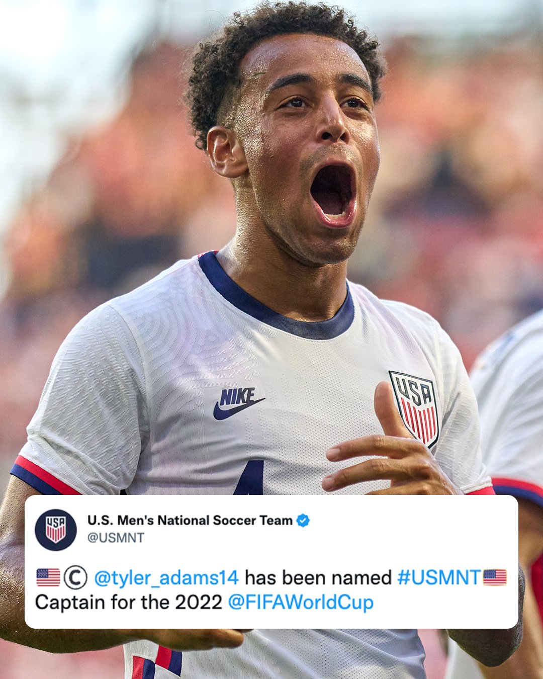 FOX Soccer on X: It's official! 🇺🇸 Tyler Adams has been named the captain  for the @USMNT at the FIFA World Cup 👏  / X