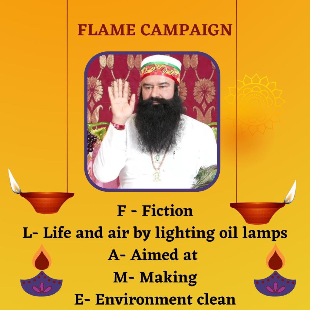 shaileshinsha's tweet photo. Saint Gurmeet Ram Rahim Ji while speaking on the campaign to light diyas said that the way these diyas keep on burning, then the God will definitely send happiness to your homes and your evils will run away with the fragrance of those diyas.
#LightUpFLAME
@DSSNewsUpdates https://t.co/n2brXNKeAT