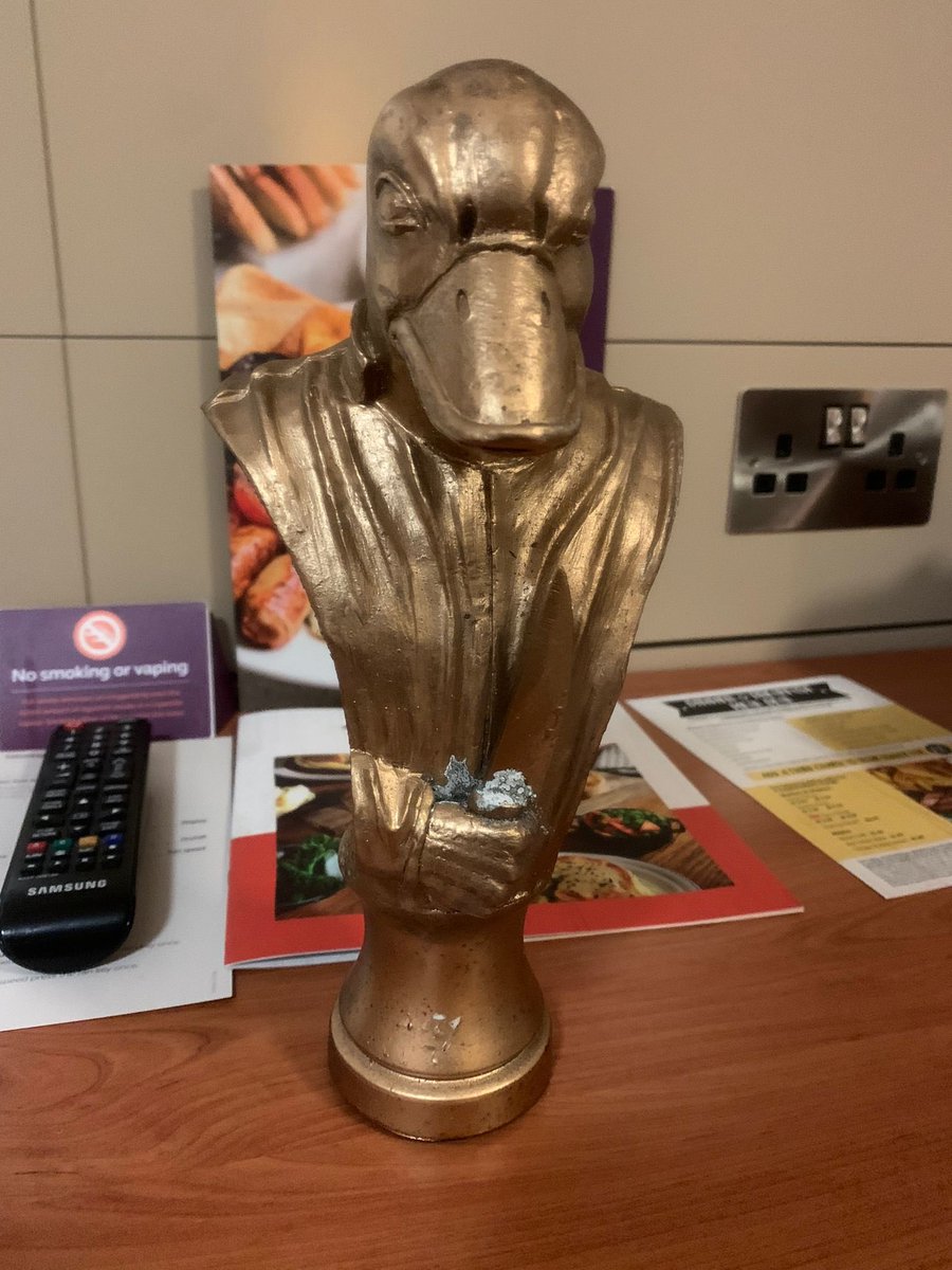 MaskOfTheDev1l's tweet photo. Enormous thanks to the audience at @DeadallD  #Horror #FilmFestival for voting #Mask of the Devil as best feature! We’re honoured &amp; so happy more people have been able to see the movie! Thanks everyone! ❤️

The #QuackySlasher Award will take pride of place! @MaskOfTheDev1l https://t.co/JPOZFsK8AZ