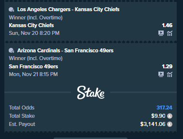 My football Parlay for today! I know I'm like 2 for 12 or something like that in Parlays but we hitting one soon. This hits $400 giveaway 4 winners $100 each. Like, Follow, Retweet, and Follow. Good Luck 🍀🍀🍀