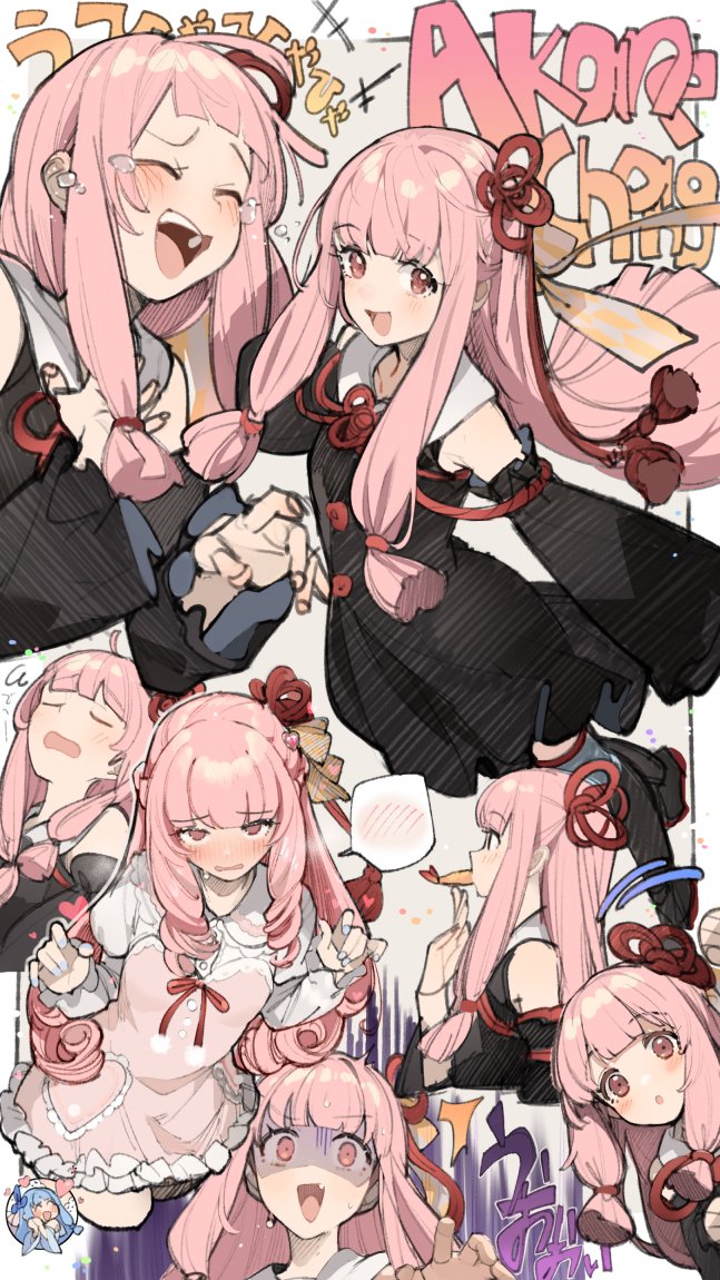 kotonoha akane ,kotonoha aoi pink hair long hair multiple girls blush open mouth dress detached sleeves  illustration images