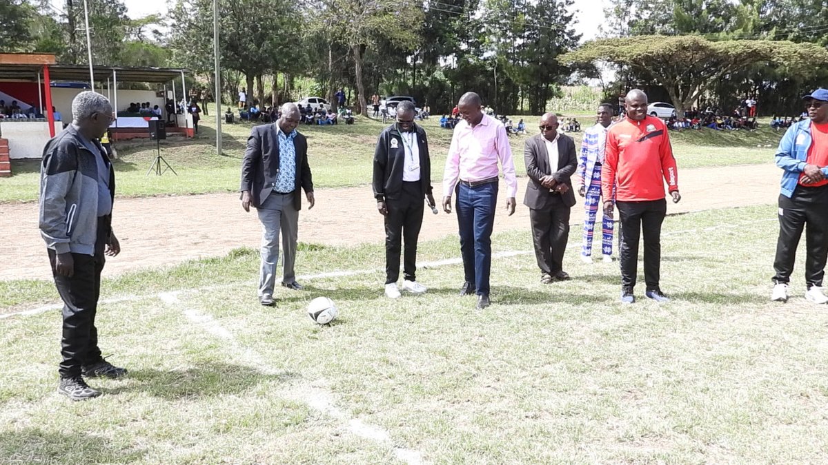 Hon. Paul Chebor- MP Rongai kick off the Final match RVIST FC vs Mercy Njeri