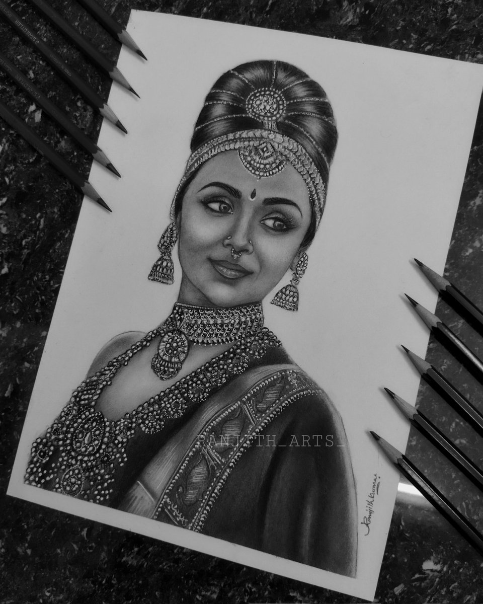 _ranjith_arts_'s tweet photo. Pencil drawing of Kundavai @trishtrashers 
Instagram ID - @ranjith_arts_ 

@arrahman @Karthi_Offl @thinkmusicindia @chiyaan @iamVikramPrabhu @hasinimani @Suriya_offl @actor_jayamravi 

#artistsontwitter #drawing #kundavai #TrishaKrishnan #maniratnam #PonniNadhi #artists https://t.co/mUSAWVALZc