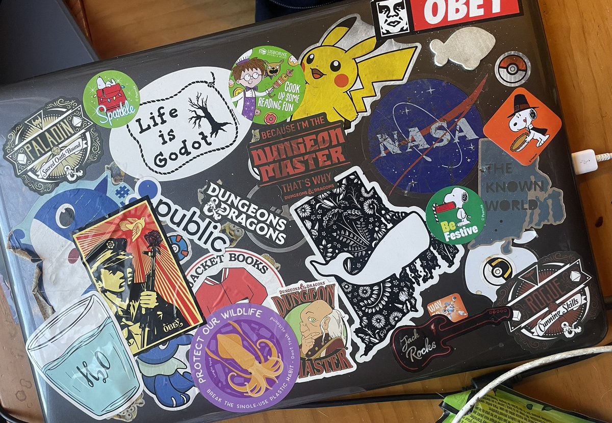MerryBlacksmith's tweet photo. I need more stickers for my laptop. Winter is coming and the poor thing needs another layer. #stickers https://t.co/ezsGZHZfW1