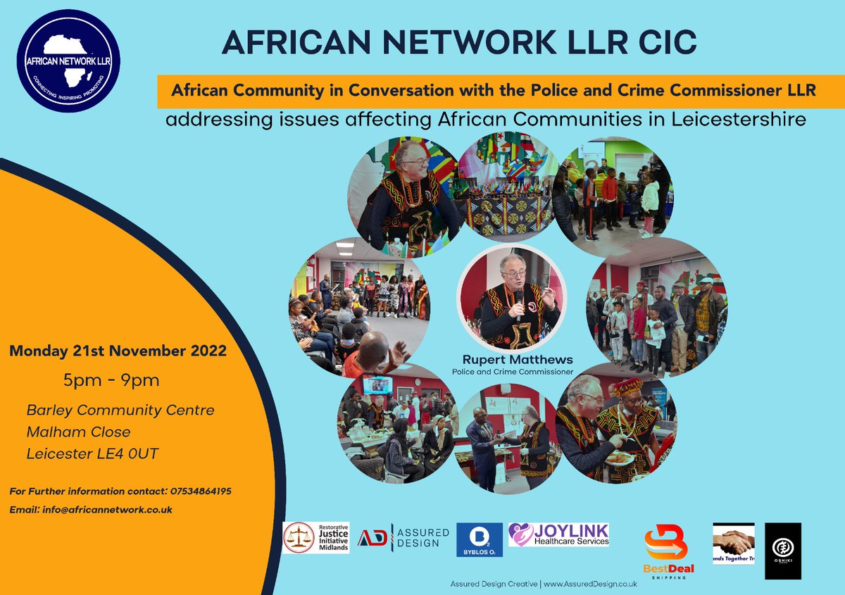 AfricanNetwork LLR (@africannetworkl) on Twitter photo Dear African and friends of Africa, join us tomorrow in our conversations with <a href="/Rupert_Matthews/">Rupert Matthews 🏴</a> the <a href="/LeicsPCC/">Leicestershire OPCC</a> as we look into the issues affecting African communities in LLR Dear African and friends of Africa, join us tomorrow in our conversations with <a href="/Rupert_Matthews/">Rupert Matthews 🏴</a> the <a href="/LeicsPCC/">Leicestershire OPCC</a> as we look into the issues affecting African communities in LLR