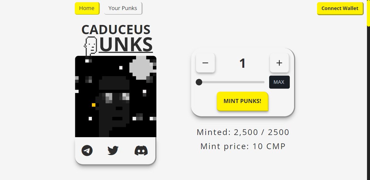 CaduceusPunks's tweet photo. 😍😍😍 WE ARE MINTED OUT 🥳🥳🥳

GIVING AWAY 5 PUNKS 🎁

• FOLLOW @CaduceusPunks 
• LIKE &amp; RETWEET WITH A COMMENT
• Join https://t.co/sDRWA8dJLG

5 PUNKS = 5 WINNERS

END DATE: 30 NOVEMBER 12 UTC

#CaduceusPunks #Caduceus https://t.co/TqD1OfwpkS