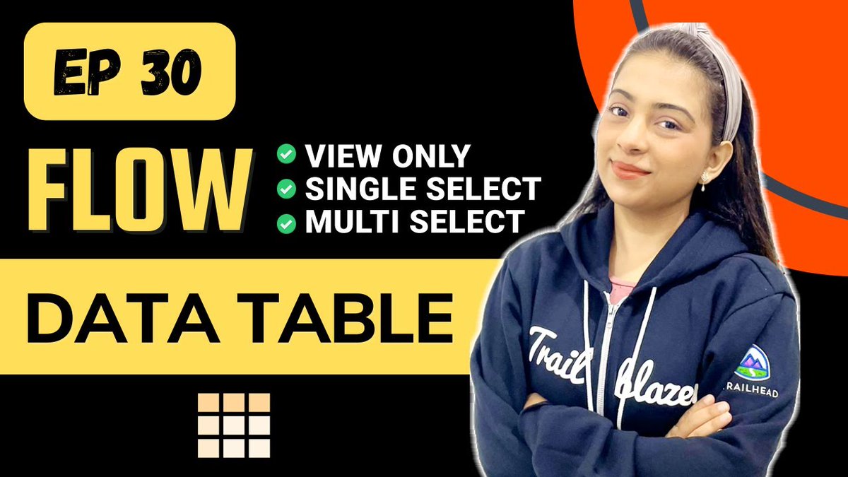 monikasfdc's tweet photo. https://t.co/Wrt8MmaxzY
EP-30 | DATA TABLE IN SCREEN FLOWS | LIGHTNING FLOW SERIES ⚡
@salesforce @trailhead @SalesforceBolt @SalesforceAdmns 
#datatable #datatableinflow #screenflows #sfdc #sfdx #sfdcgirl #salesforce #NodeJS https://t.co/yQUmKwlSJu