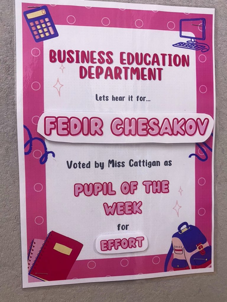 HarrisBusEd's tweet image. 🌟 Pupil of the Week 🌟
Congrats to our Business Pupils of the Week 👏🏻👏🏻👏🏻