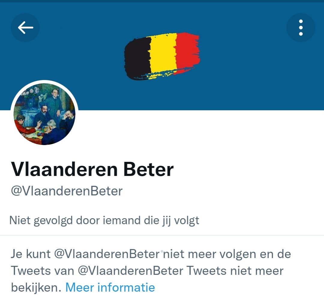 Een beter Vlaanderen gaan we toch niet bereiken met accounts die graag op Vlaanderen bashen, bij de minste kritiek verwijten maken en ten slotte de kritische stemmen blokkeren.
<a href="/Vlaanderenbeter/">Vlaanderen Beter</a> is geen toonbeeld voor een beter Vlaanderen.
