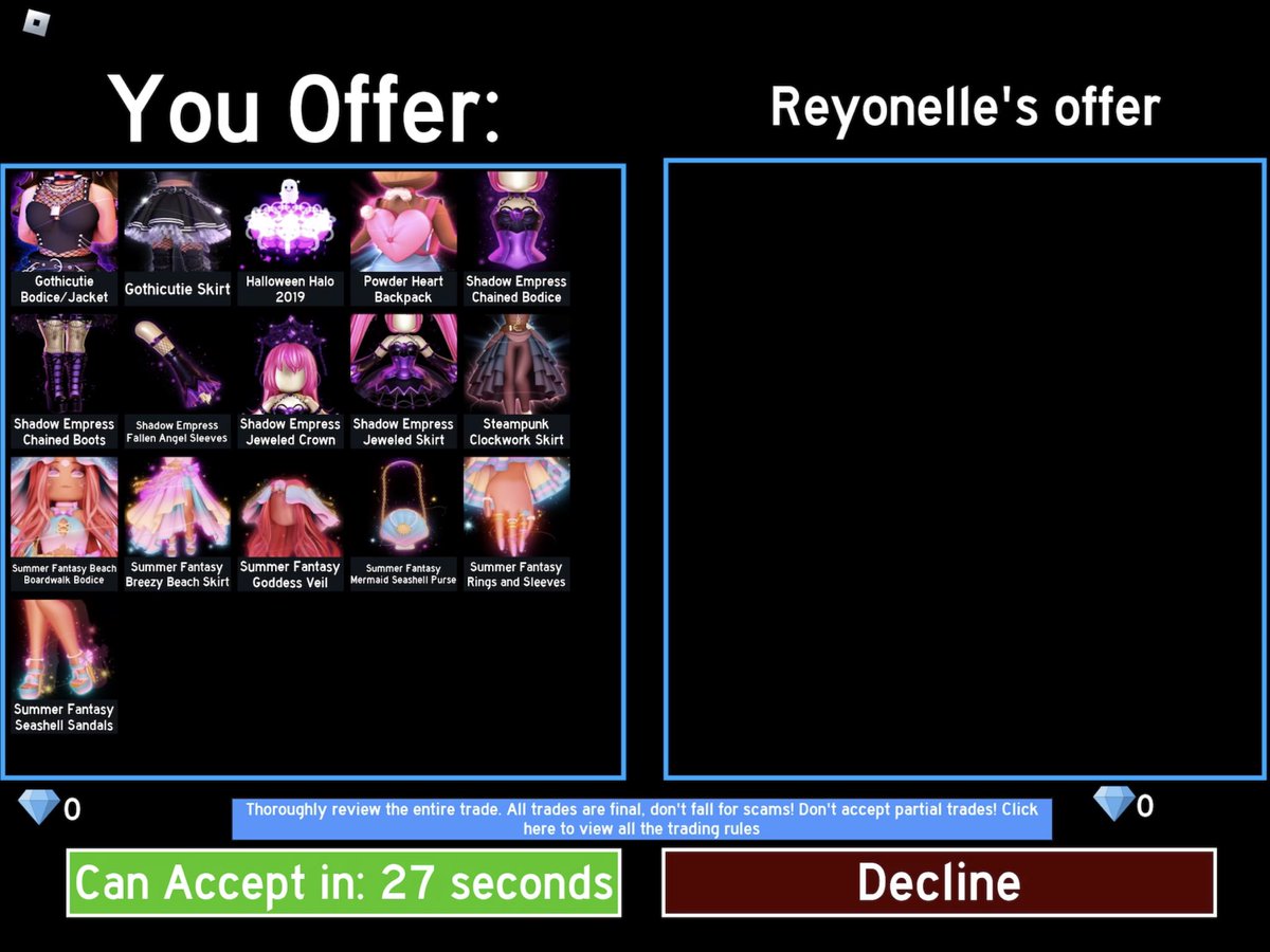 ChloeHateYou's tweet image. @cutieeame is a scammer.
I was trading my halos for pay pal because I needed to help my mother who is a really hard worker and we are currently in a hard situation, and they KNEW but decided to scam me. 😭😭😭
#scammer #royalehightrades #royalehightrading