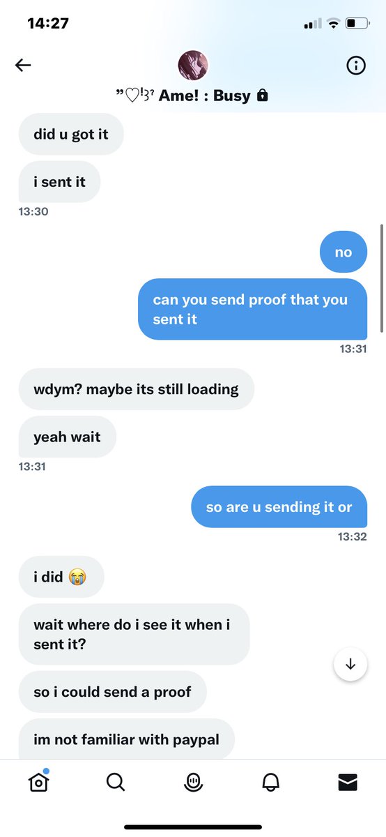 ChloeHateYou's tweet image. @cutieeame is a scammer.
I was trading my halos for pay pal because I needed to help my mother who is a really hard worker and we are currently in a hard situation, and they KNEW but decided to scam me. 😭😭😭
#scammer #royalehightrades #royalehightrading