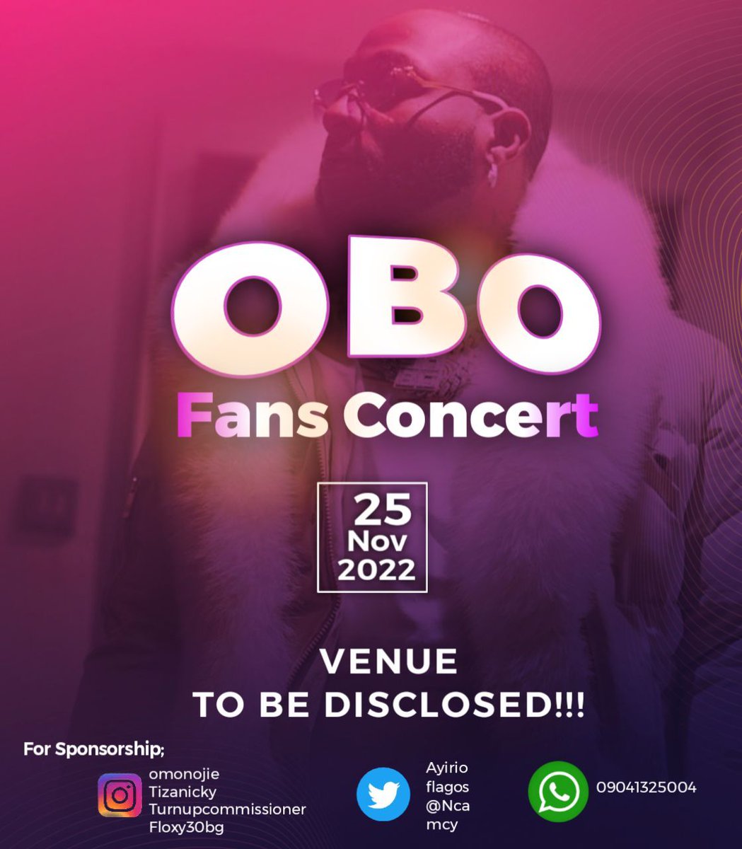 30BG_CEO's tweet photo. O.B.O FANS CONCERT on the 25th November. When Davido said "30BG dae my Backup" He wasn't joking.
30BG is the Most Loyal Fan Base in Africa ❌️🧢✊️ https://t.co/6EaHlvFIfp