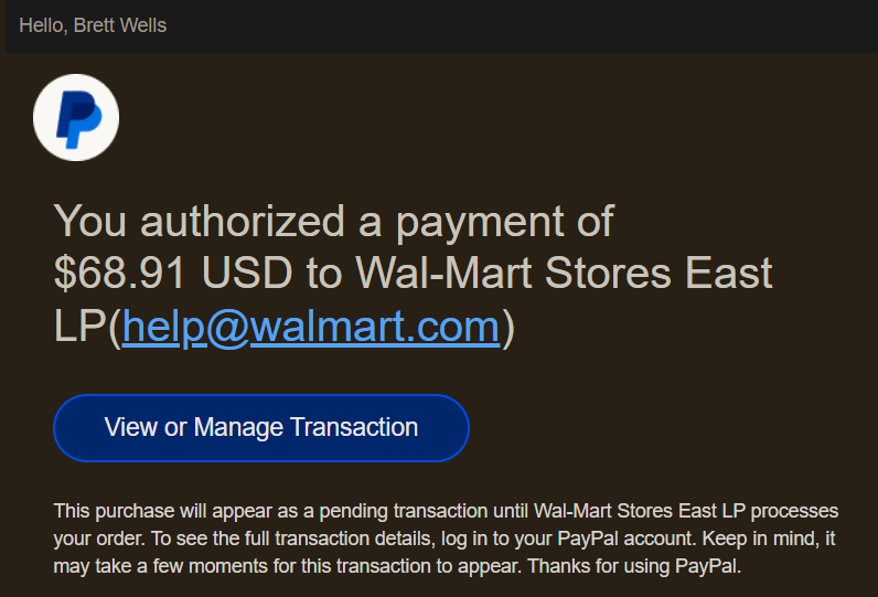 Macgyverdood's tweet photo. I just paid for my @Walmart grocery order with my @PayPal account!  How long as this been an option?  
#AnyApp is this @FlexaHQ? and $AMP behind the scenes or what?  https://t.co/HWbuPJn59T https://t.co/2OvonXzHe1