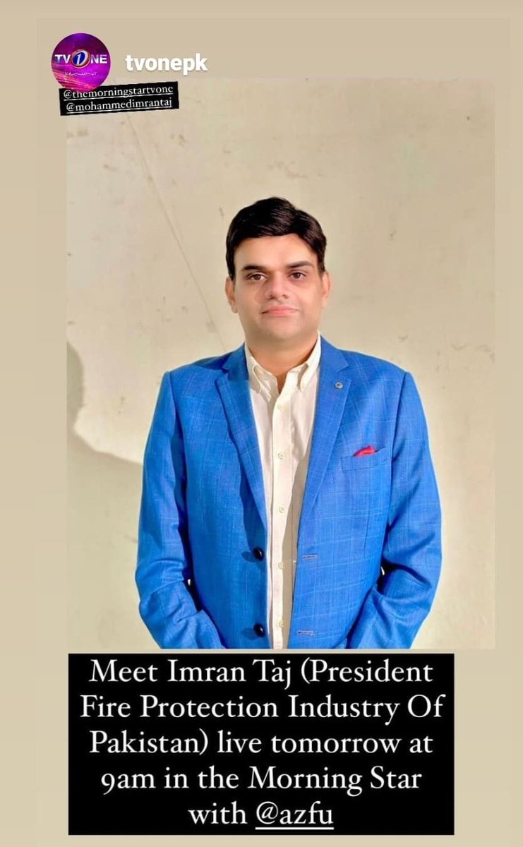 tajswestcoast's tweet image. Watch me tomorrow in morning show at Tv One Pakistan 9:00 am.Fire Safety Awards 2022 by Nfeh Pak and FPIP on Tv One Pakistan . #NFEH #FPIP #fireprotection #firesafetyawareness
