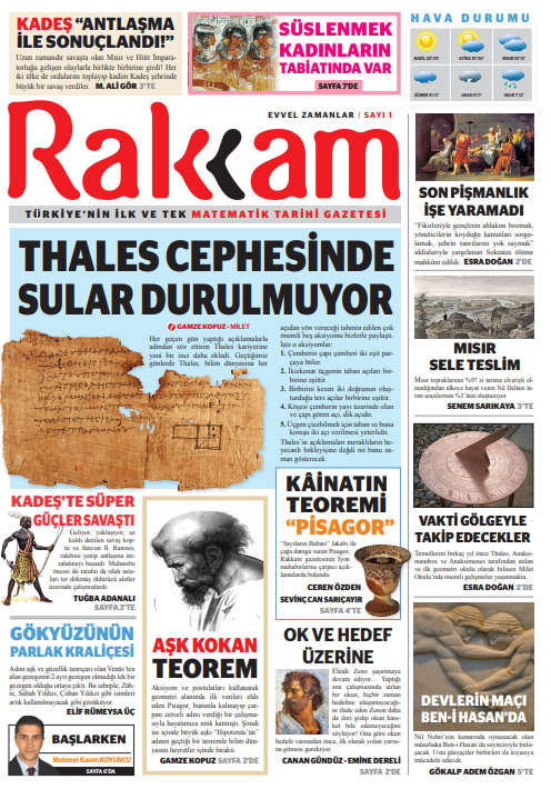 Türkiye’nin ilk ve tek Matematik tarihi gazetesi Rakkam'ın ilk sayısı çıktı!
bit.ly/2TdPdGR