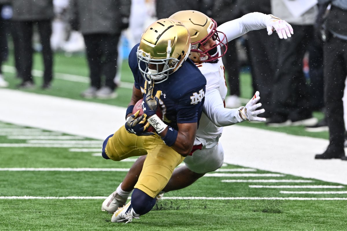 PFF_College's tweet photo. Benjamin Morrison vs. Boston College

🔒 6 targets
🔒 1 reception allowed
🔒 3 INTs
🔒 92.1 PFF coverage grade https://t.co/xek03Epidg