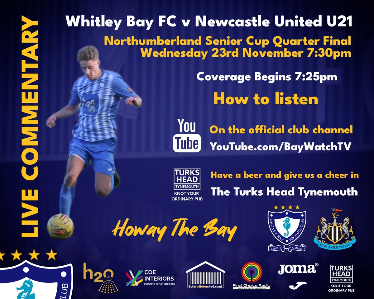 Bay Watch TV on Twitter "UP NEXT WhitleyBayFC v NUFC U21 Northumberland Senior Cup Quarter