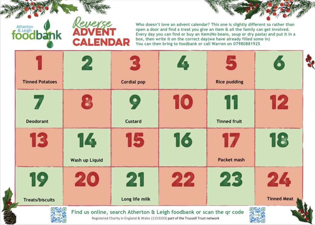 ALfoodbank's tweet photo. Reverse advent calendars are the new way to count down to Christmas and it ends with us having some food for people in crisis after the big day. 
We'd love you to get involved
Tap to dl one today = https://t.co/cJeJrAyEXb https://t.co/u7jAzXucXB