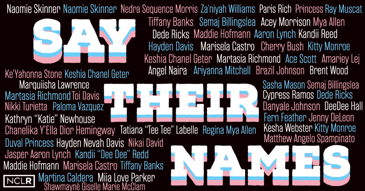NCLRights's tweet photo. (1/2) Today on #TransDayOfRemembrance2022, as our hearts ache for the victims of the Club Q shooting, we are also honoring the lives of the TGI individuals who were taken from our communities by violence. https://t.co/YjaahbPHB5