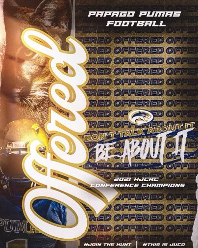 yopierre77's tweet photo. Blessed to receive first offer from @PapagoPumas 
#trustyourtiming 
#JUCOPRODUCT 
#bounceback https://t.co/bFXAhFGNpO