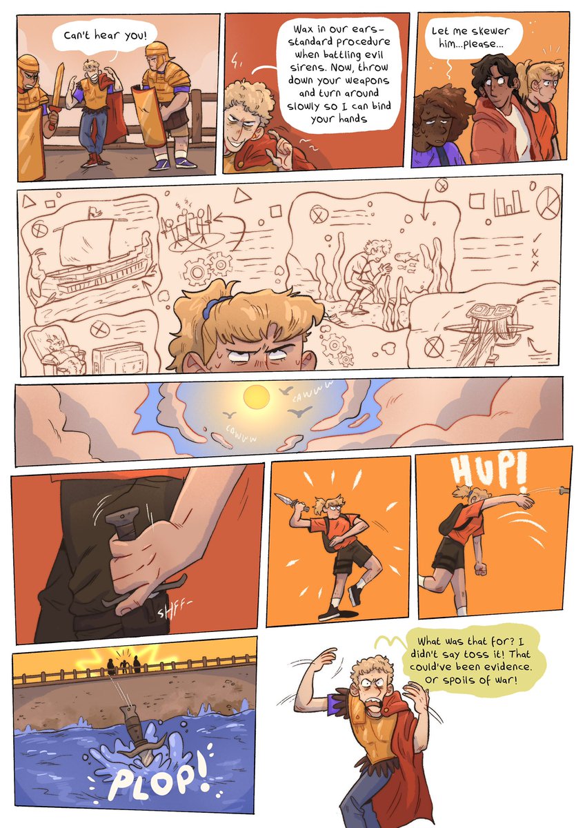 reposting this percy jackson comic i did based off a scene from mark of athena cause it's cute and i still like to think about them :') 