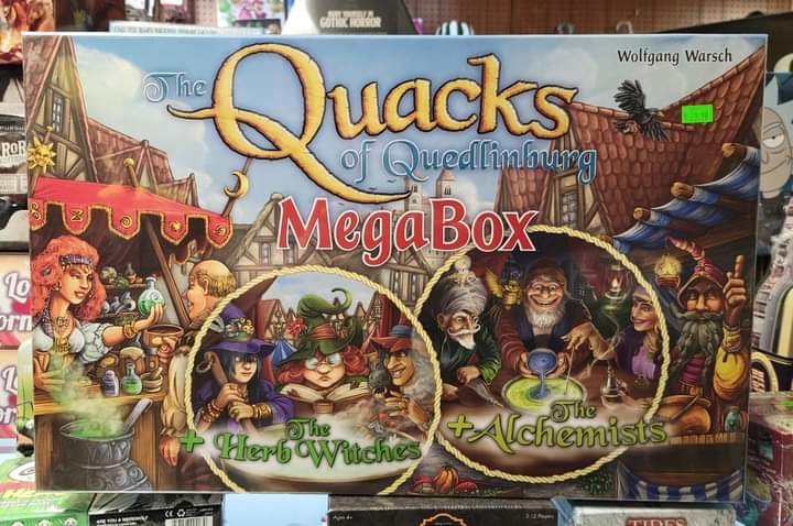 TheGeekRealms's tweet photo. Quacks of Quedlinburg MEGA BOX!! Where the best miracle doctors and quack surgeons gather to brew their concoctions for the maladies of the land. #boardgame #game #rpg #DnD #anime #manga #gamers #shoplocal #giftideas #holidays #SmallBusiness #ChildrensDay https://t.co/dQ9nZE7Dzn