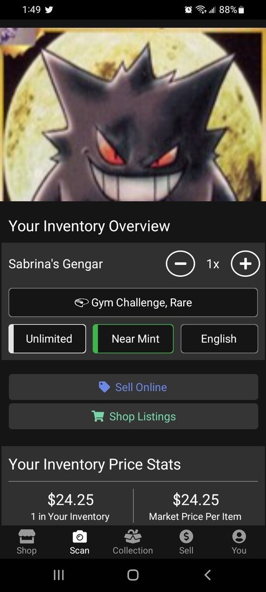 SatanicCan's tweet photo. Looking to buy: ⬇️

Unlimited NM Sabrina's Gengar! 

Willing to pay TCG or above for a minty one!

Retweets appreciated 🙏

@BUYSELLTRADETCG @CardboardBanger @FTC_MARKET @pokeBST @newagemiguel @FettyPoke @SeerPokemon https://t.co/Je1bpeg0lv
