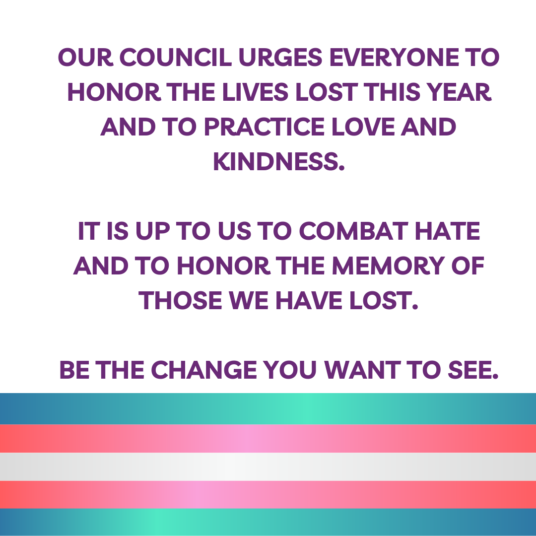 sfalulac's tweet photo. Today is #transgenderdayofremembrance 

We encourage all of our members and students at SFASU to honor those who have passed and to learn how we can help make a change.  

For further readings check the links in our bio provided by our Vice President of Civil Rights Ivana Cortez https://t.co/VxZyQGmY1h