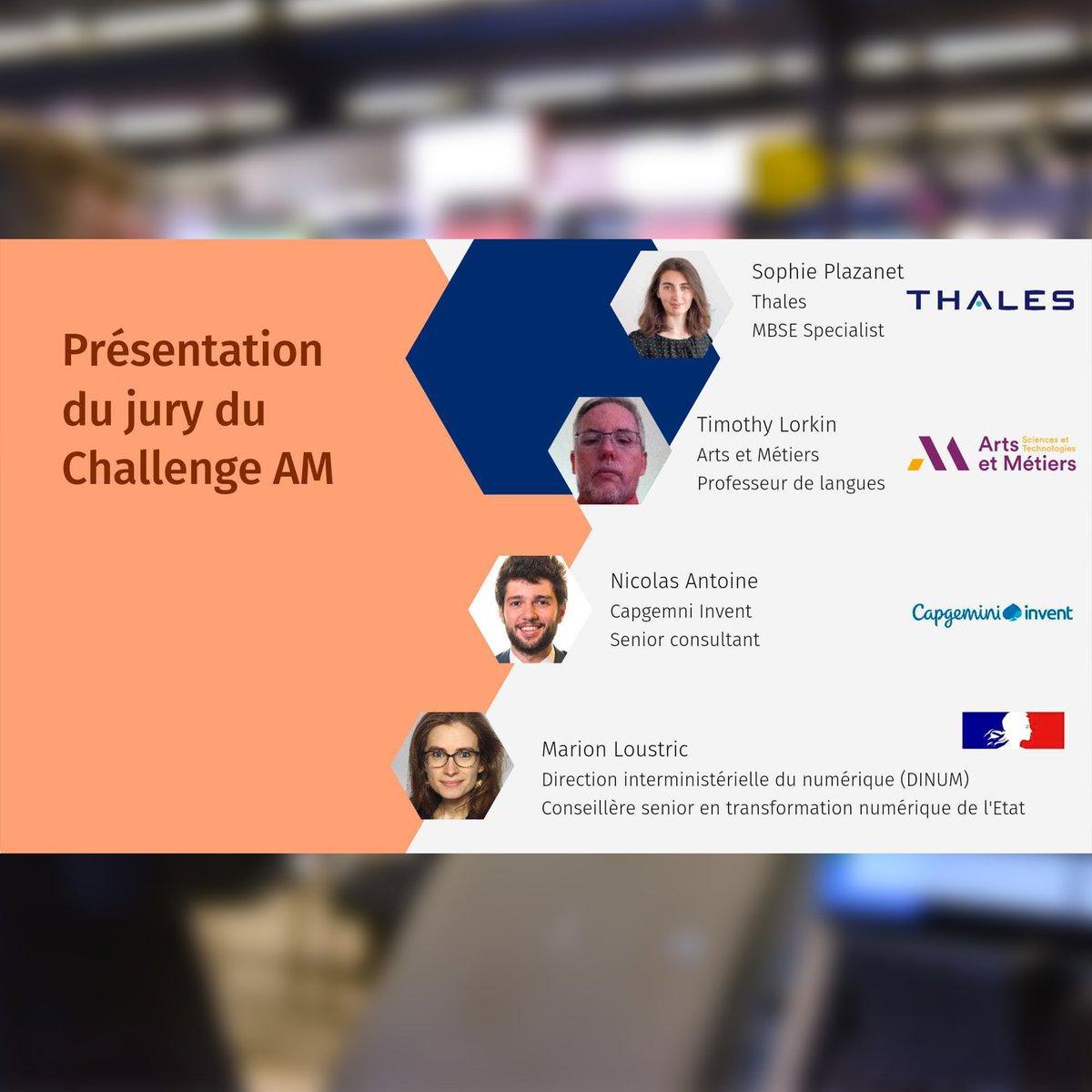 [JURY CHALLENGE AM ✍]

Toute l'équipe du Forum AM est ravie de vous présenter nos quatre jury pour la finale du Challenge AM lors du Forum mardi vers 16h45! 

N'hésitez surtout pas à venir assister à la remise des prix 🏆

 À mardi !