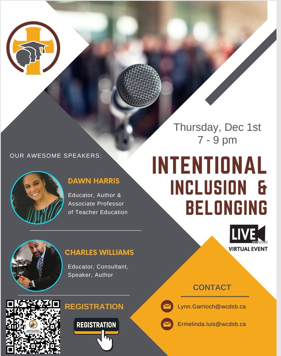 ErmaLuis1's tweet image. @WCDSBequity &amp;amp; #wcdsbNTIP presents: 

          INTENTIONAL 
INCLUSION &amp;amp; BELONGING 

@WCDSBNewswire join us for an evening of learning with @DHarrisEdS &amp;amp; @_cwconsulting. 

Registration now open: 
wcdsb.pl.ca.powerschool.com/ia/empari/lear…