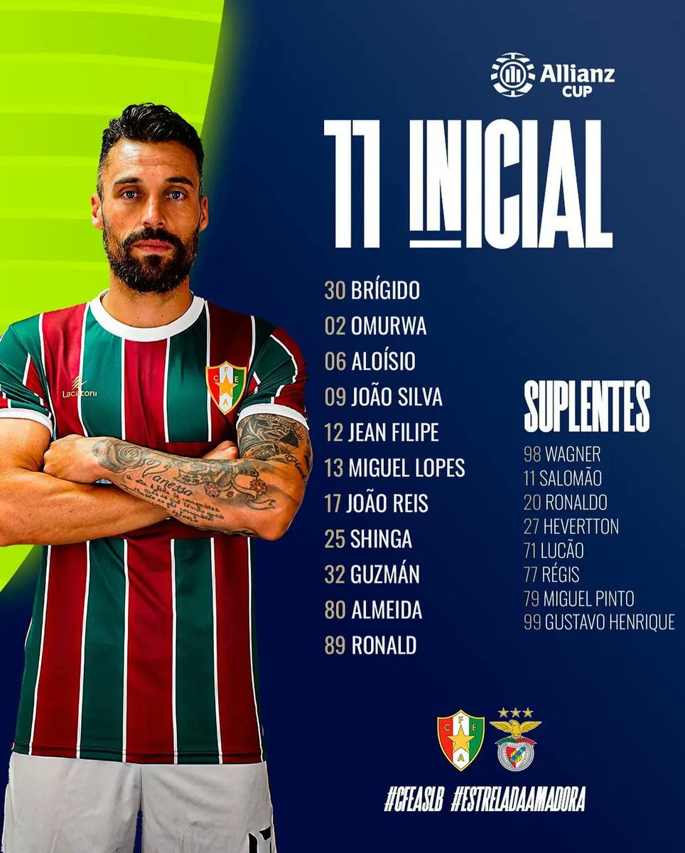 estrela_amadora's tweet photo. 🏆 Copa de la Liga 🇵🇹 1ªJornada ⚽️ Grupo C

Empieza el partido en Leiría y nuestro equipo sale al césped con estos titulares.
Un 11 diferente para 1 competición diferente.
¡Fuerza Estrela!

CF Estrela da Amadora 🆚 SL Benfica

#Fútbol #Portugal    #Amadora #Estrela #AllianzCup https://t.co/q3sPNd0WAS