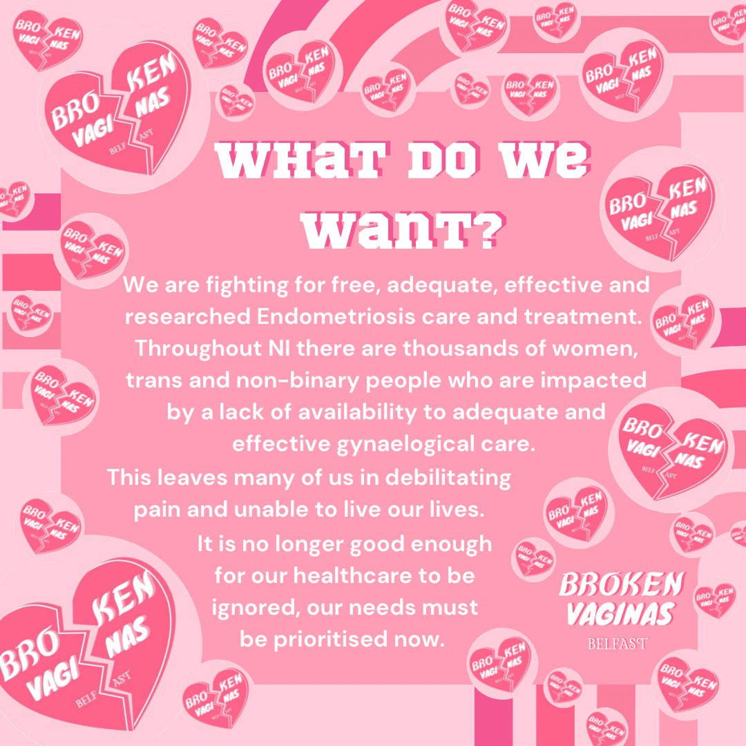 brokenvaginas's tweet photo. We want essential healthcare for a debilitating condition. 
#endometriosis #endometriosisuk #endometriosisni #brokenvaginas https://t.co/v5BePZK8h0
