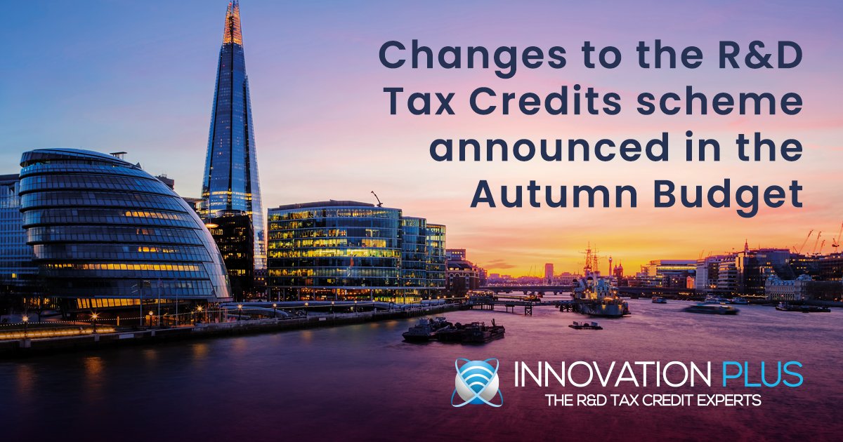 Last week's autumn budget ushered in significant changes to the R&amp;D scheme that will reduce the benefit for companies claiming through the SME scheme and favour larger companies that are claiming through the RDEC scheme. Read more: inplus.co.uk/autumn-budget-…
#AutumnStatement #rdtax