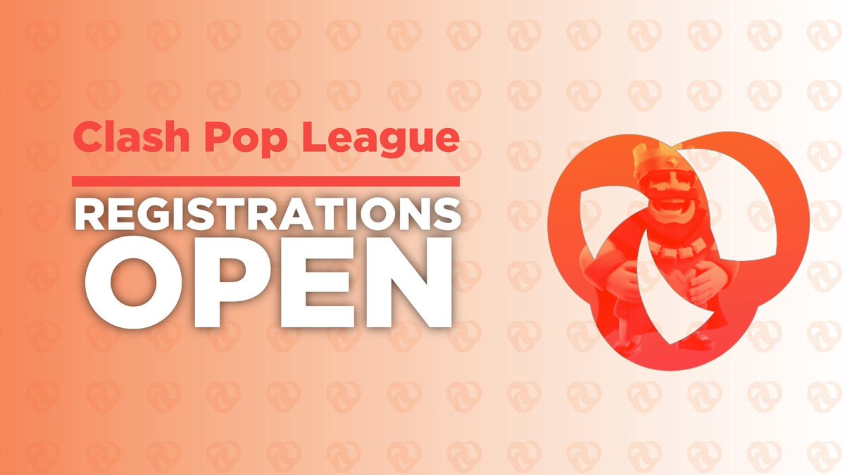 📢 Registrations OPEN - Clash Pop League #2 

⚔️ Team tournament
💰 5000 gems 

🔵 Conditions : 
- Follow :
<a href="/ClashPopLeague/">Clash Pop</a> 
<a href="/Istorik_CP/">Istorik</a>
- RT and ❤️
- Mention 3 teams &amp; have 3 RT

And come DM 📩