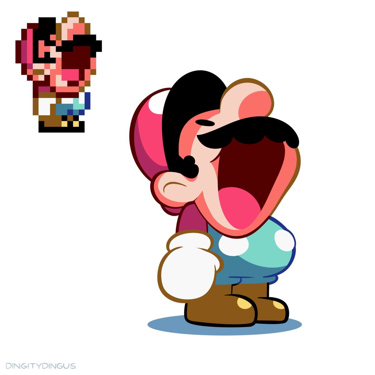 マリオ 「wAAAAAAAAA#Mario #Nintendo #Sprite #Redr」|Vinny 🌟のイラスト