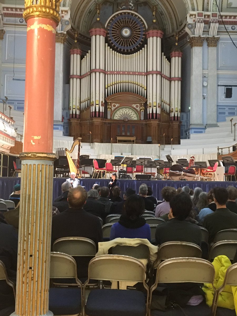 ab2102's tweet photo. @Ldn_Sinfonietta performing tonight @hcmfuk. Beautiful music by Lisa Streich, Tyshawn Sorey and @JusteJanulyte. Repeated in London @southbankcentre on 2 Dec. (Juste talking to Robert Worby in the pic) https://t.co/5mTPyMT7zB